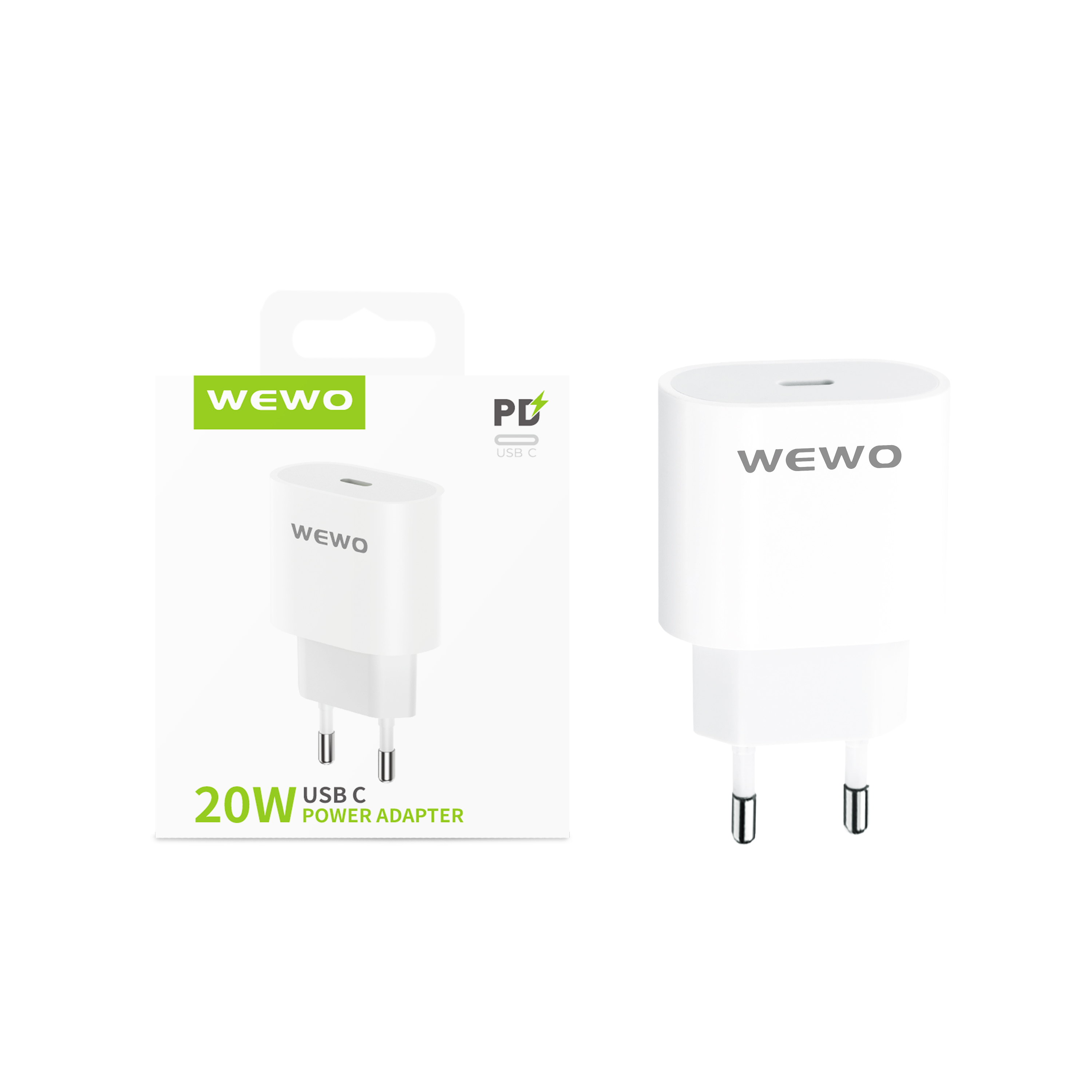 Wewo punjač type-c pd 20w/3a (orig. design) beli